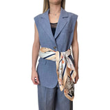 gilet donna  con cintura foulard