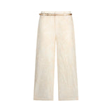 Pantaloni donna in mussola ricamati