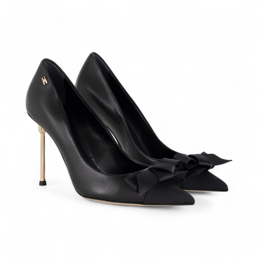 Décolleté donna  in nappa con fiocco in raso