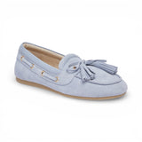 Mocassini donna in suede con nappine