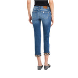 Jeans donna skinny con risvolto