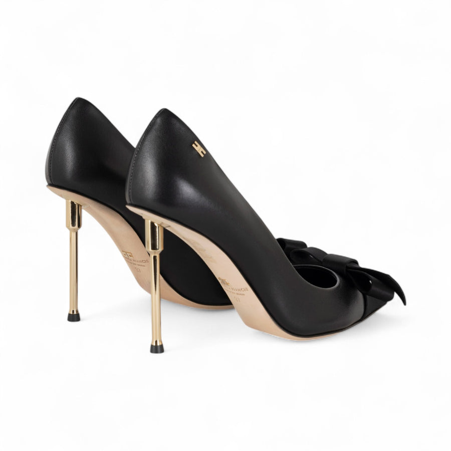 Décolleté donna  in nappa con fiocco in raso