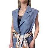 gilet donna  con cintura foulard