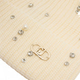 Berretto  donna con strass e perle