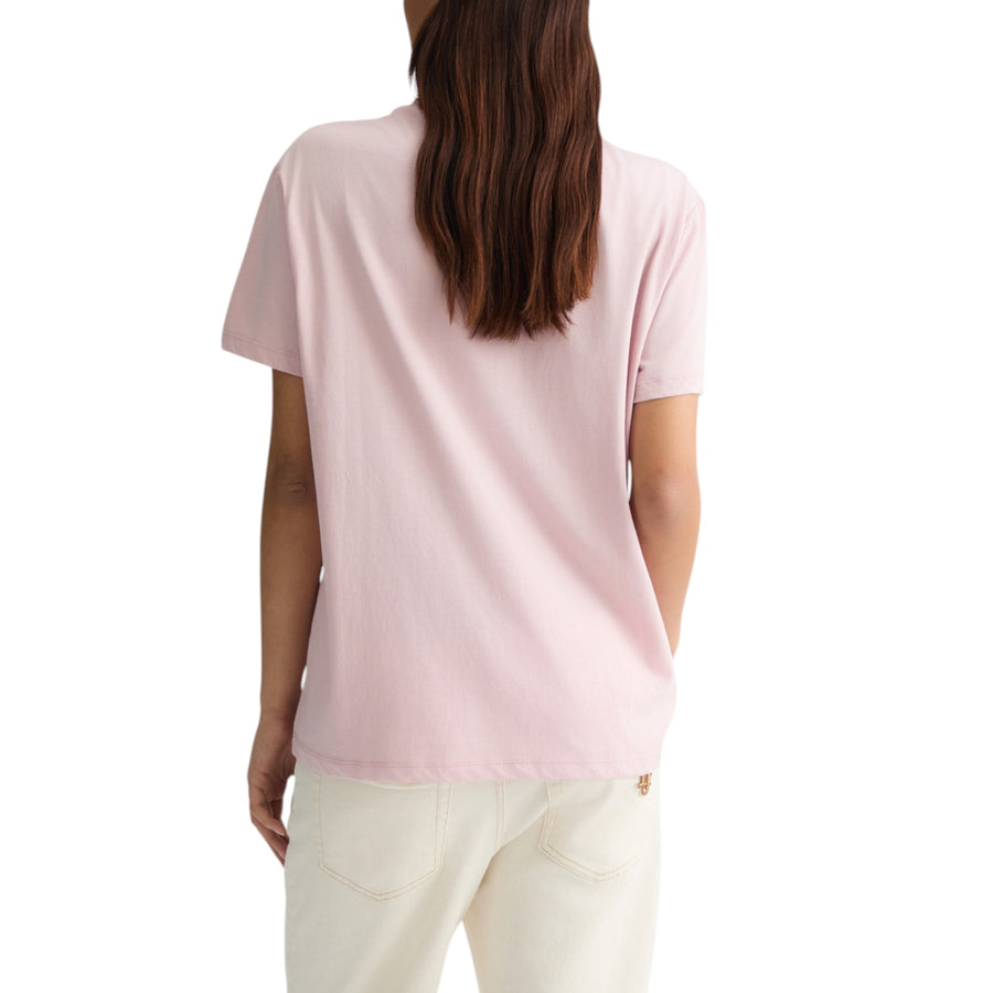 T-shirt donna con stampa e strass