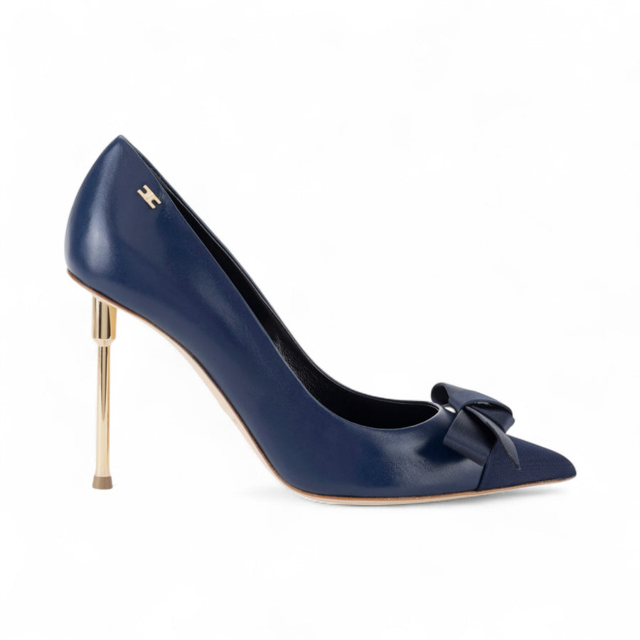 Décolleté donna  in nappa con fiocco in raso