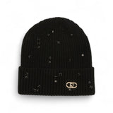 Berretto donna con strass e perle