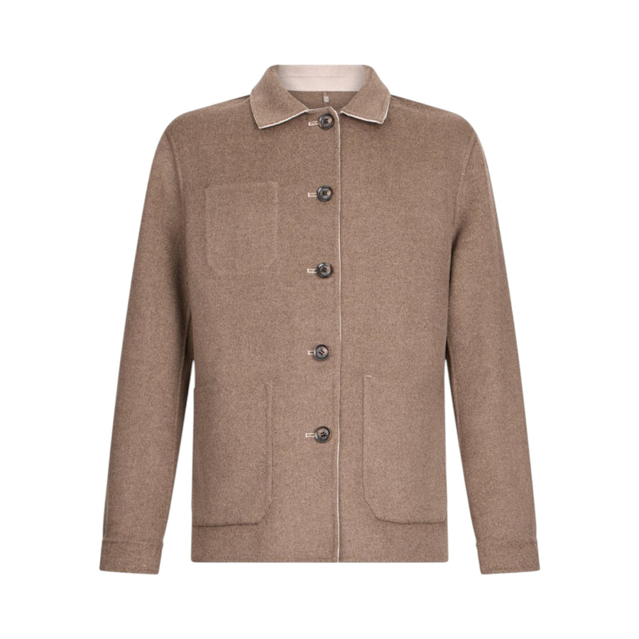 Giacca uomo overshirt reversibile in lana