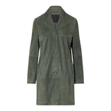 Giacca donna lunga in suede