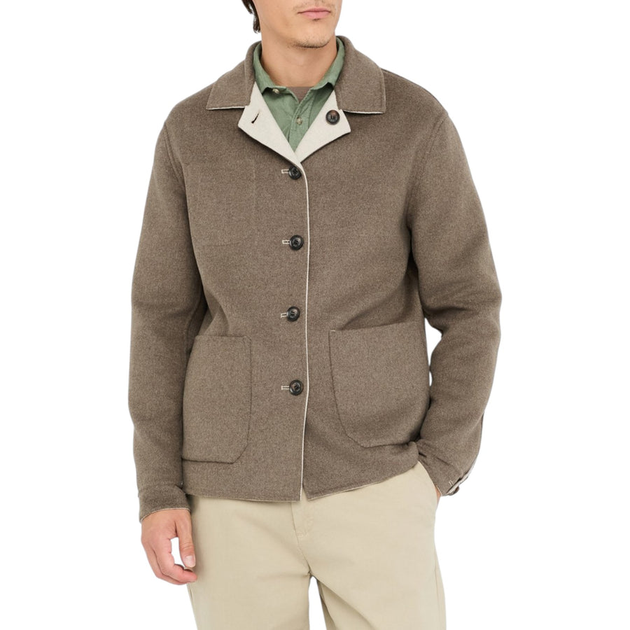 Giacca uomo overshirt reversibile in lana
