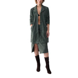 Giacca donna lunga in suede