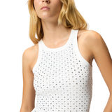 Canotta donna con strass e borchie