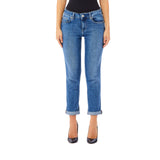 Jeans donna skinny con risvolto