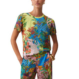 T-shirt donna in raso stampato