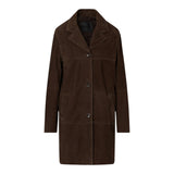 Giacca donna lunga in suede