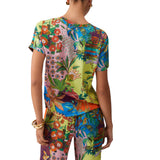 T-shirt donna in raso stampato