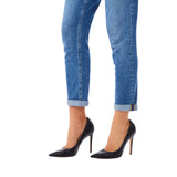 Jeans donna skinny con risvolto