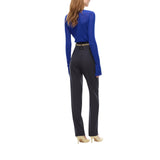 Pantaloni donna a sigaretta in misto lana stretch
