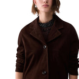 Giacca donna lunga in suede