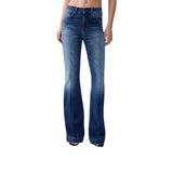 Jeans donna a zampa con strass