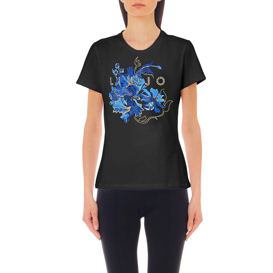 T-shirt donna con stampa logo ecosostenibile