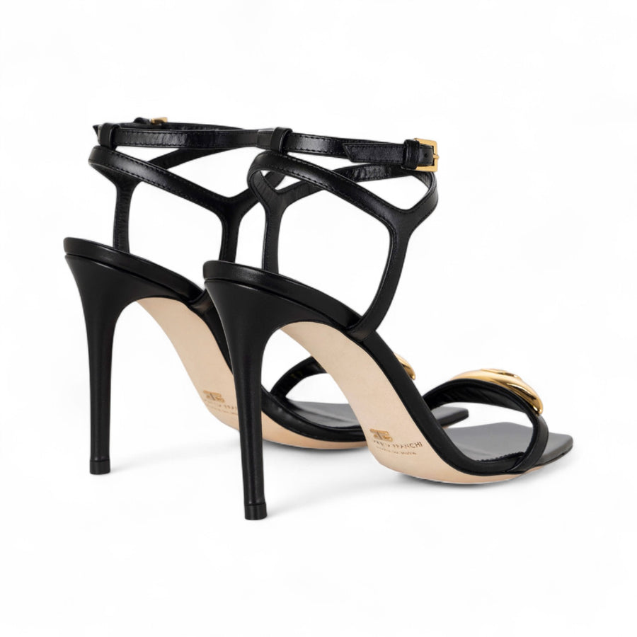 Sandalo donna  in nappa con placca
