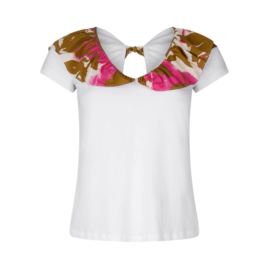 T-shirt donna con rouches stampata