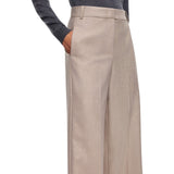 Pantalone donna palazzo in misto lana metal
