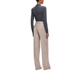 Pantalone donna palazzo in misto lana metal