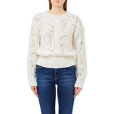 Maglia donna a maniche lunghe traforata