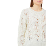 Maglia donna a maniche lunghe traforata