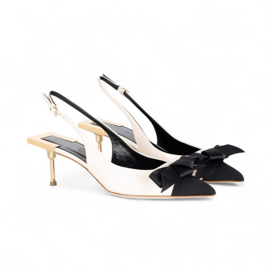 Slingback donna  in nappa con fiocco in raso