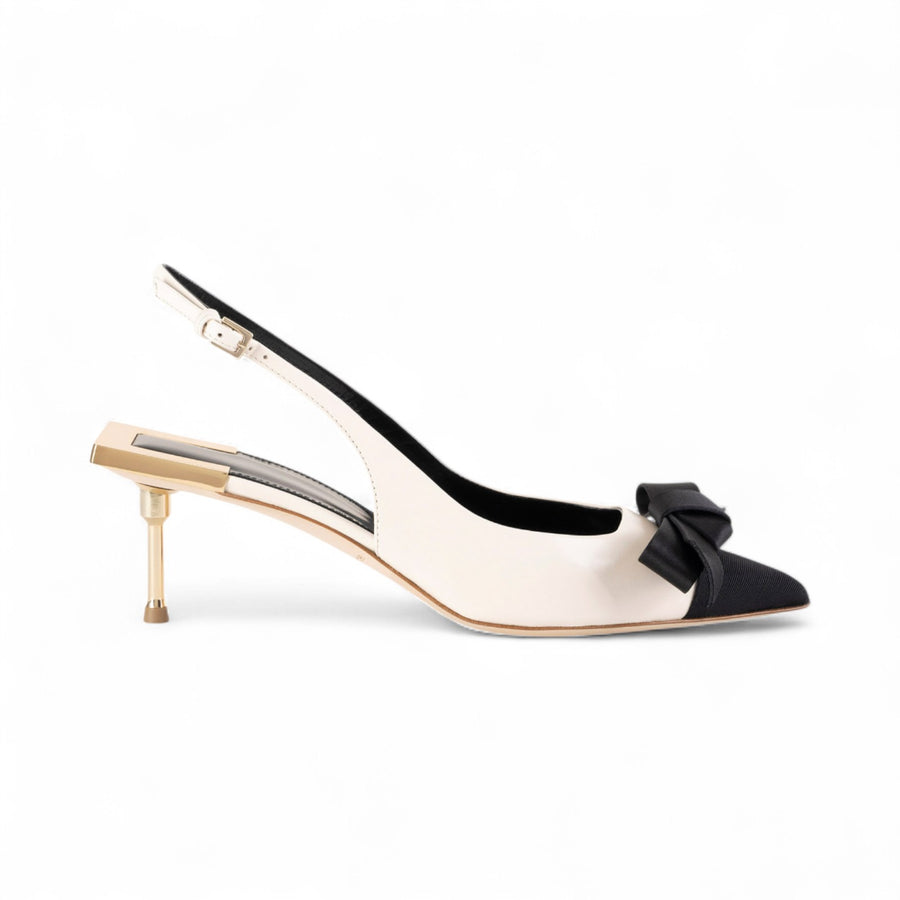 Slingback donna  in nappa con fiocco in raso