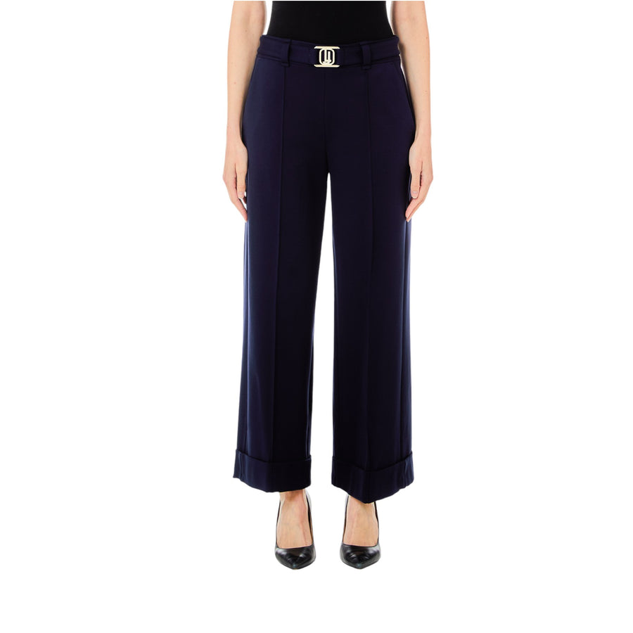 Pantaloni donna cropped con cintura