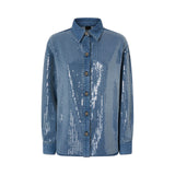 Overshirt in denim full paillettes