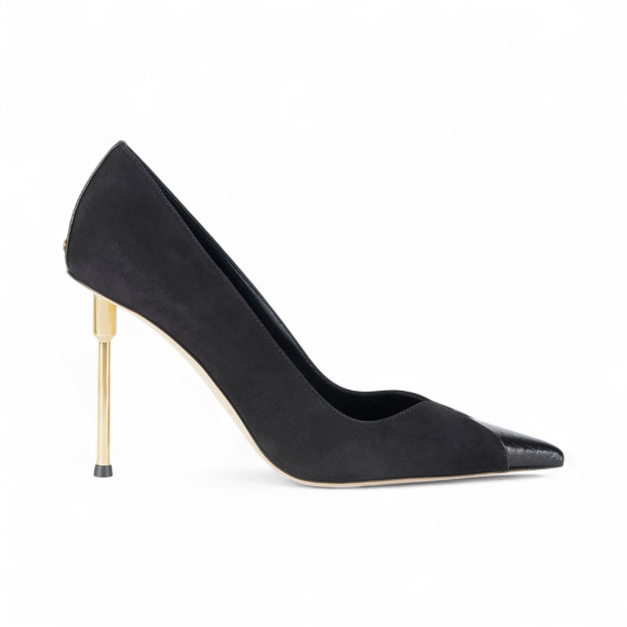 Pump donna in pelle con tacco scultura
