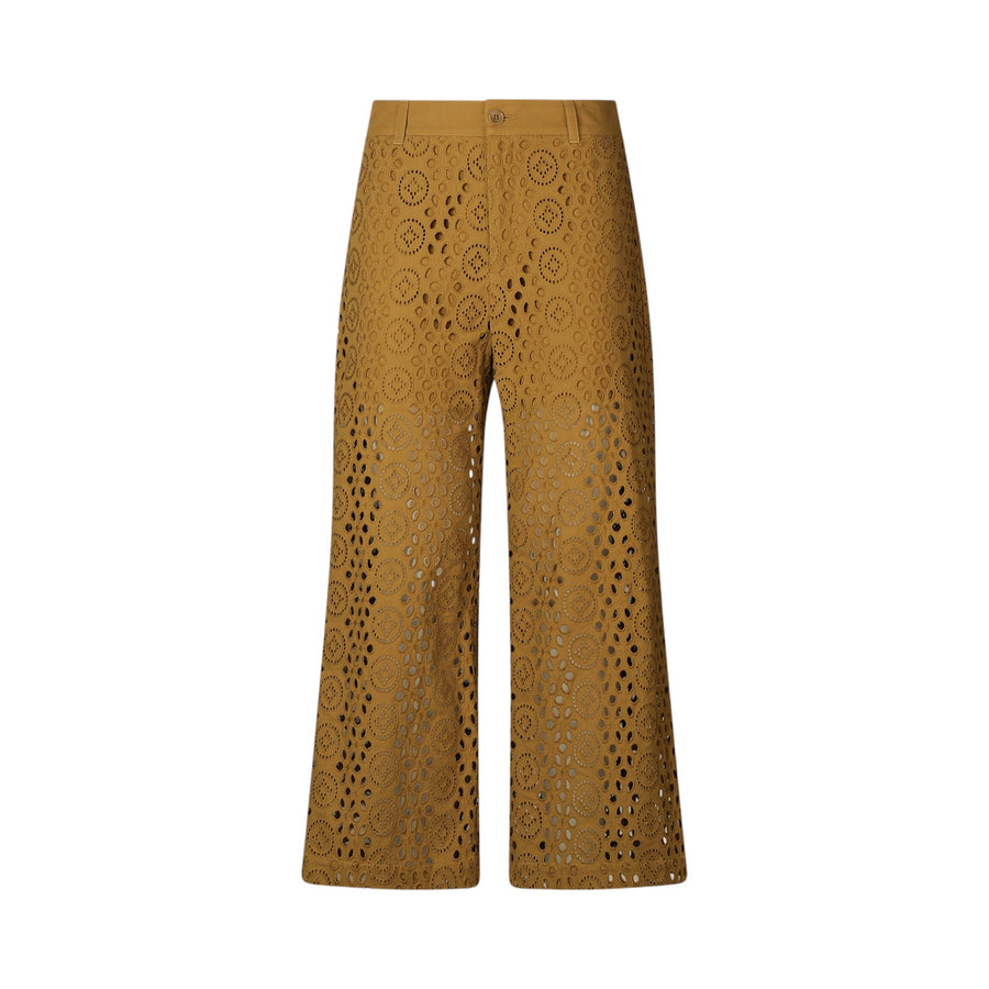 Pantaloni donna cropped con ricami