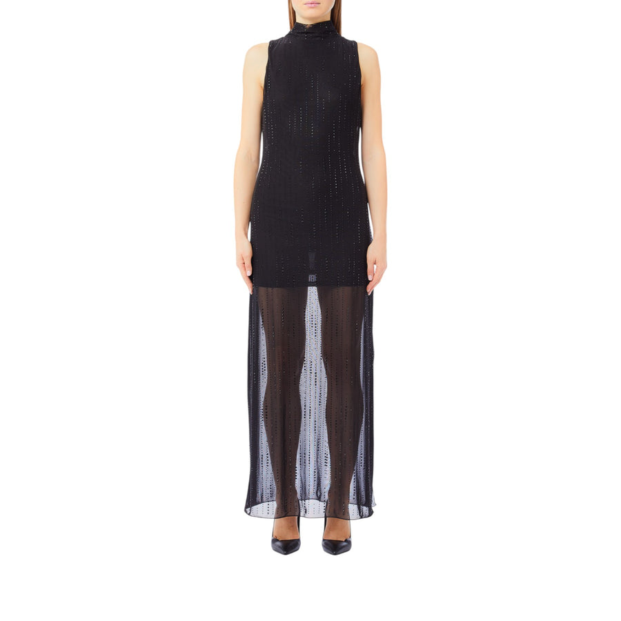 Abito donna con paillettes e dettaglio trasparenza