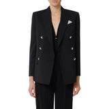 Giacca donna in fresco lana con bottoni smaltati