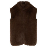 Gilet donna in pelliccia sintetica con cintura