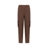 Pantaloni donna cargo in misto lino