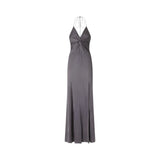 Abito donna slipdress lungo con nodo frontale