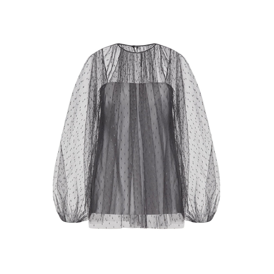 Top donna  in tulle point d'esprit