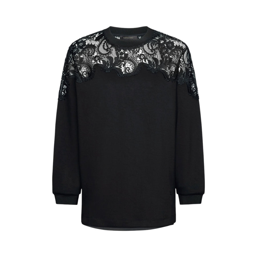 Felpa donna con pizzo