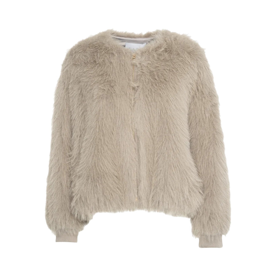 Bomber donna corto in similpelliccia