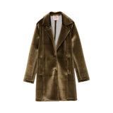 Cappotto donna monopetto in velluto