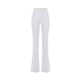 Pantaloni donna in doppio crêpe stretch e raso