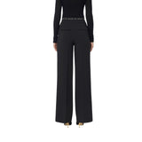 Pantaloni donna in crêpe leggero con nastro logo