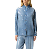 Overshirt in denim full paillettes