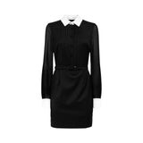 Abito donna in misto lana e georgette